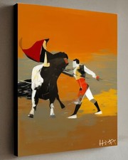 Quadro MATADOR BULL con COA - Tela incorniciata 40X30 cm HITT