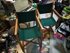 Coppia Sedie Stile Regista Set Cinematografico Pubblicitarie Birra San Miguel