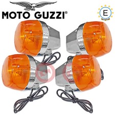 KIT 4 FRECCE CROMATE POSTERIORI ANTERIORI MOTO GUZZI V35 - II / V50 / V75 /T3
