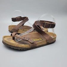 Sandali da donna Birkenstock Yara Habana in pelle oliata marrone con cinturino taglia 40 US 9