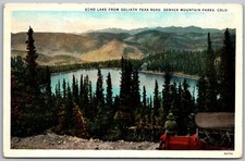 Denver Mountain Parks Colorado 1930s Postcard Echo Lake Goliath Peak Road