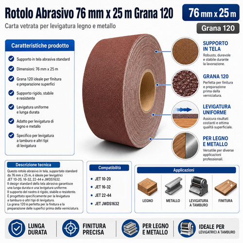Rotolo abrasivo 76mm - rotolo, x
