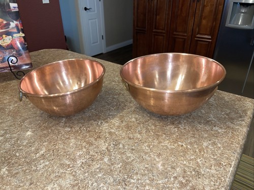 Vintage copper bowls - bowls, 10.5”