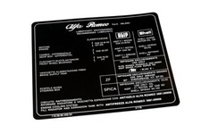 Adesivo Olio LUBRIFICANTI RACCOMANDATI ALFA ROMEO ALFETTA Prima serie (1972/73)