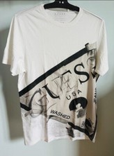 maglietta guess bianca con stampa