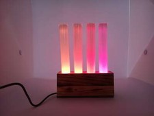 test tubes steampunk / industrial / atmosphere lamp with rgb led and wood