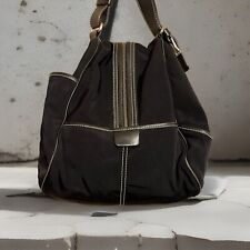 Borsa a tracolla in tela Hogan cerniera più tasche manici in pelle nera accenti