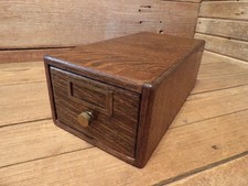 ARMADIETTO FILE VINTAGE UFFICIO INDUSTRIALE 1 CASSETTO LEGNO/OTTONE Maniglia - BELLISSIMO!