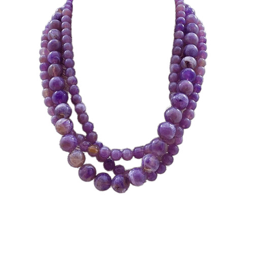 Collana tre fili viola - a,