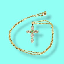 Collana con croce in vero