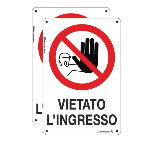 Cartello plastica vietato - in,