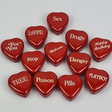 set da 12 SCATOLA Scatoline di LATTA Forma  Cuore BOX IDEA REGALO San Valentino