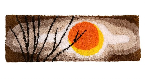 Mid century wool rug wall - mid-century,