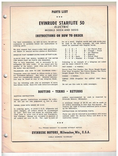 Catalogo ricambi evinrude 1958 - evinrude,