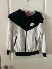 Giacca a vento Nike bianca e nera unisex piccola full zip