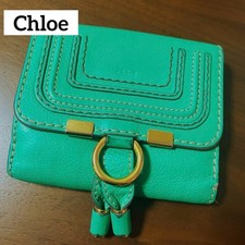 Portafoglio Chloe Marcie pelle verde bi-fold originale dal Giappone RA
