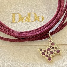 Dodo Pomellato Collana Ciondolo Farfalla Grande Oro Giallo Rodolite Rara Origina