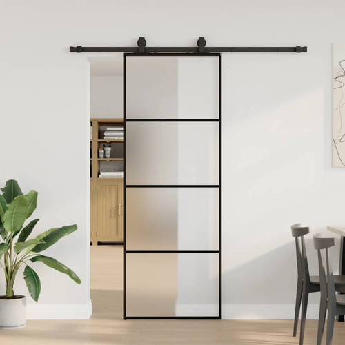 Porta scorrevole nera - scorrevole, 76x205cm