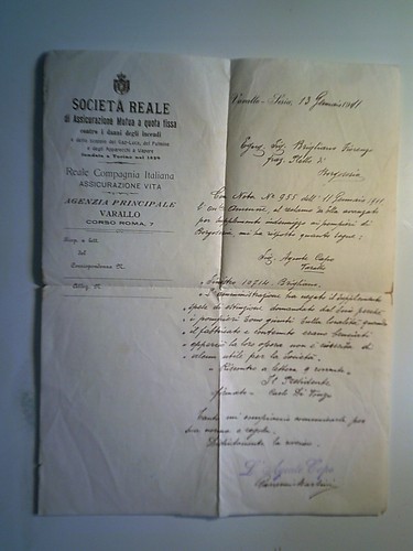 Lettera societa reale di - "societa',