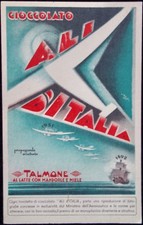 TALMONE 1931 CIOCCOLATO ALI D’ITALIA CARTOLINA PUBBLICITARIA FUTURISTA  