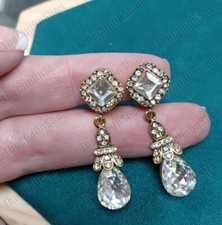 ORECCHINI CLIP ON strass 4 cm