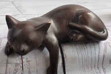 Scultura In Bronzo Di Un Gatto