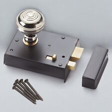 Set pomelli pomelli per porta georgiani nichel bloxwich serratura cerchio ottone nero