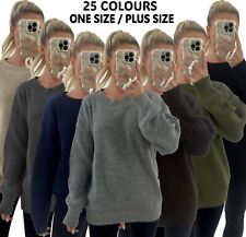 Maglione maglione donna donna maglia grossa girocollo oversize pescatore nuovo