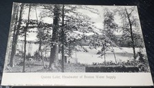 CARTOLINA PRE 1909 BOSTON MASSACHUSETTS QUEEN LAGO HEADWATER APPROVVIGIONAMENTO IDRICO INUTILIZZATA