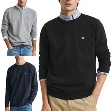 Felpa girocollo uomo Gant Shield pullover French Terry grafica ricamata