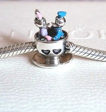 Pandora Charm DISNEY Tazza da Tè Paperino Paperina Donald & Daisy Duck NUOVO 