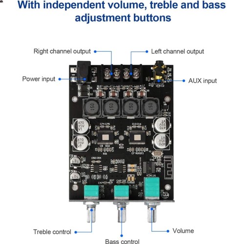 Amp bluetooth regolabile per - bluetooth,