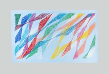 Piero DORAZIO - "Composizione" (azzurra), 1989 - Tecnica mista, 125 x 194 cm