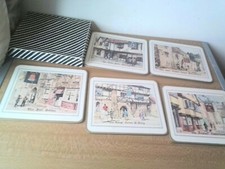VINTAGE 5 Old English Inns / locande di Cambridge Gt Britain Place Mats pub 