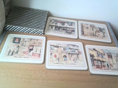 Vintage old english inns - old,