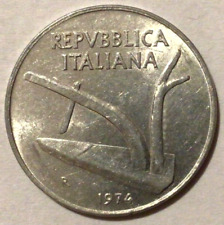 10 LIRE 1974 - REPUBBLICA ITALIANA - ITALIA - ITALY