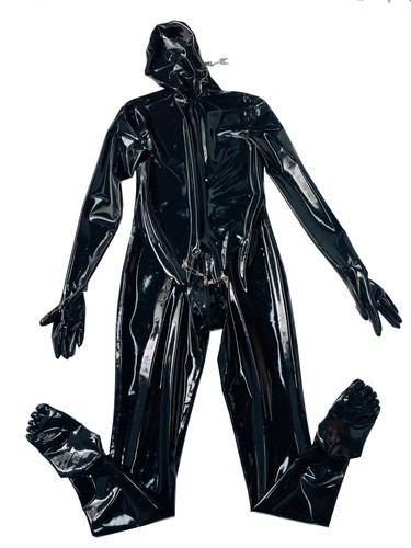 Tuta gatto gomma lattice - , nero