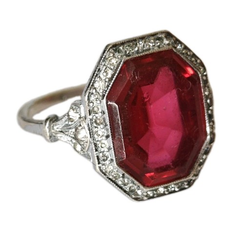 Anello antico art - deco, argento