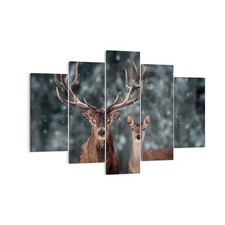 Quadro su Tela 150x100cm Cervi