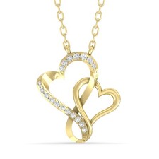 Ciondolo doppio cuore in oro