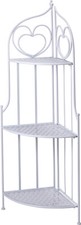 Angoliera 3 ripiani in ferro battuto h.127 cm bianco Esté Galileo 5910640