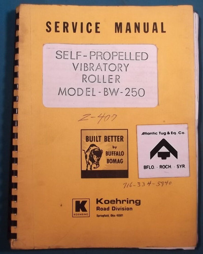 Koehring 250 manuale - koehring, bw-250