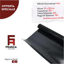 Pellicola Oscurante Vetri Finestrino Auto Medium Nero Trasparenza 20% 50x300 cm 