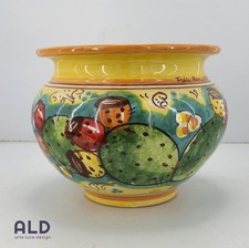 Vaso in ceramica di Caltagirone caspo porta piante cachepot siciliano