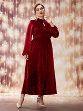 Rosso Natalizio Velluto Abito