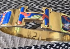 Bracciale HERMES Click Placcato Oro Con Smalti