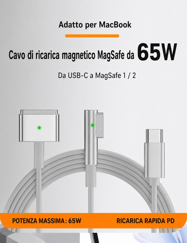 Cavo magsafe 65w usb - cavo,