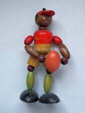 RUGBY Football vecchio pupazzo legno wood AUSTRIA toy vintage snodabile