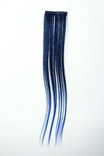 Extension larga 2 clip ciocca extension capelli liscia ombre 45 cm blu
