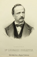 G. MARASTONI (*1834), Leonardi Celestino, Statista, Litografia Romantica